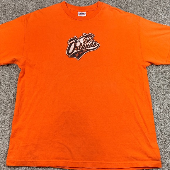 Alstyle Apparel & Activewear Other - Alstyle Orlando T-Shirt Men XL Orange Good Florida Souvenir Dolphin Graphic Tee
